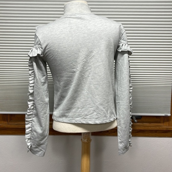 Buffalo David Bitton NWT Ripley Gray Ruffled Mock-Neck Top Size XS - Picture 6 of 13